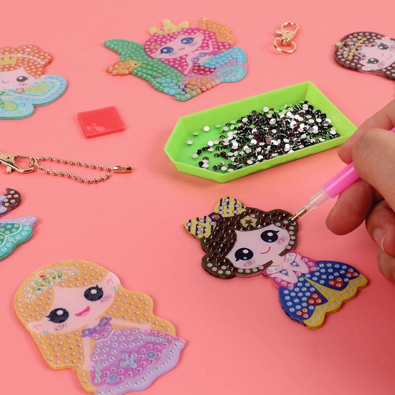 Labeol Arts and Crafts for Kids Ages 8-12 - Creat Your Own GEM Keychains - 5D Diamond Painting by Numbers Gem Art Kits for Kids Girls Toddler Crafts Age 3-5 4-6 6-8 10-12 (Princess) - Image 5