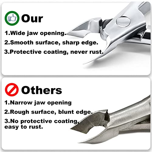 Moosec Cuticle Nippers Professional Cuticle Trimmer, Luxurious Wooden Hnadle Hang Nails Cuticle Cutter Remover Tools Alicate Para Uñas for Pedicure Manicure - Image 3
