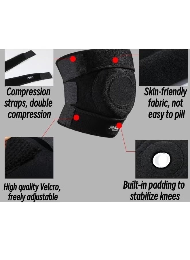 جينجبا سابورت دعامات ركبة الرضفة من قطعة واحدة، دعامات ركبة قابلة للتعديل للوقاية من آلام الركبة وتخفيفها، دعامات ركبة من النيوبرين، أحزمة دعم للجري، دعامات تثبيت الرضفة للجري، صالة الألعاب الرياضية، كرة السلة - Image 4