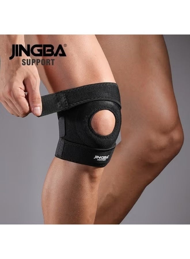 جينجبا سابورت دعامات ركبة الرضفة من قطعة واحدة، دعامات ركبة قابلة للتعديل للوقاية من آلام الركبة وتخفيفها، دعامات ركبة من النيوبرين، أحزمة دعم للجري، دعامات تثبيت الرضفة للجري، صالة الألعاب الرياضية، كرة السلة - Image 1