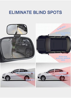 3R Blind Spot Mirror-Side Mirror Wide Angle Mirror HD Glass Convex 360 Degree Rotation Car Rear Auxiliary Mirror with Adjustable Sticker Automotive Exterior Accessories for Cars Trucks  - Image 5