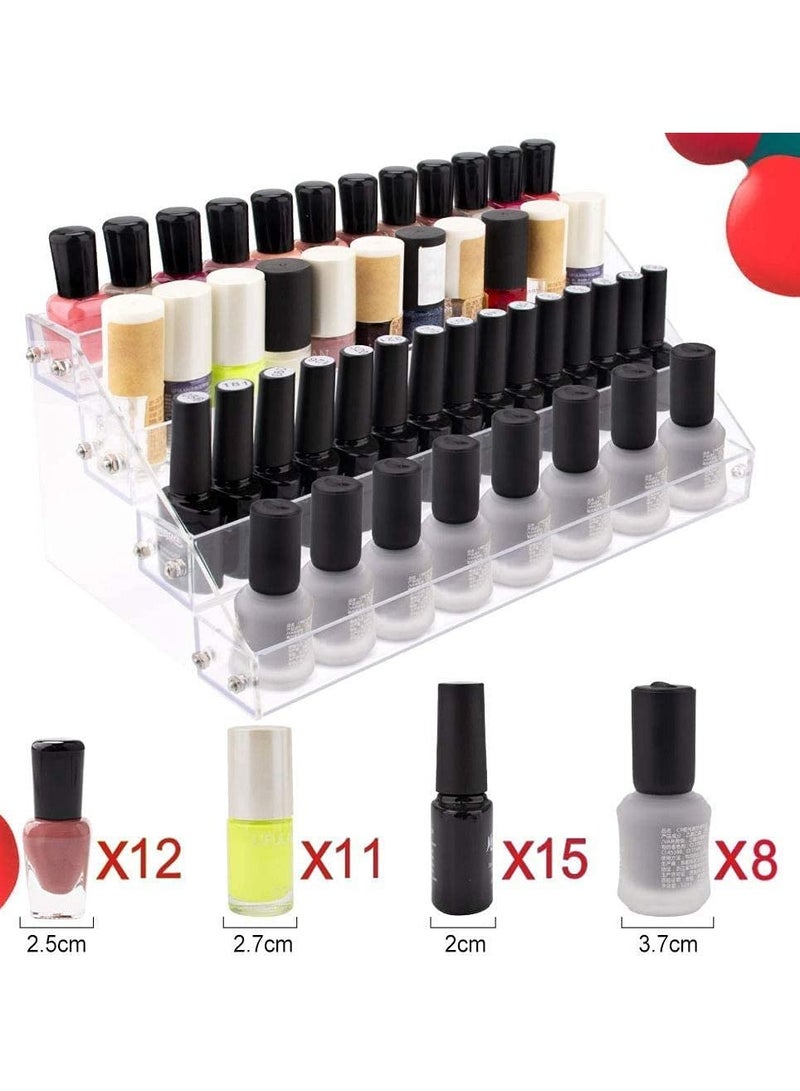 ORiTi منظم وعلبة تخزين طلاء الأظافر مكونة من 4 طبقات من الأكريليك الشفاف - Image 4