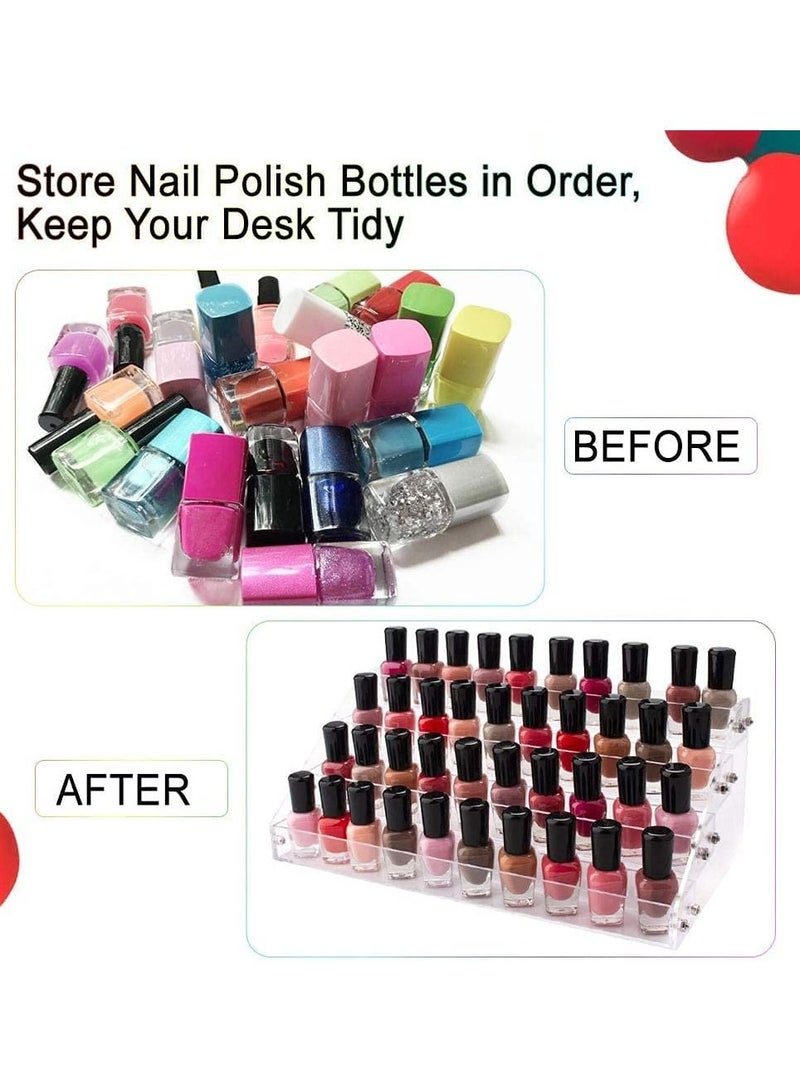 ORiTi منظم وعلبة تخزين طلاء الأظافر مكونة من 4 طبقات من الأكريليك الشفاف - Image 2