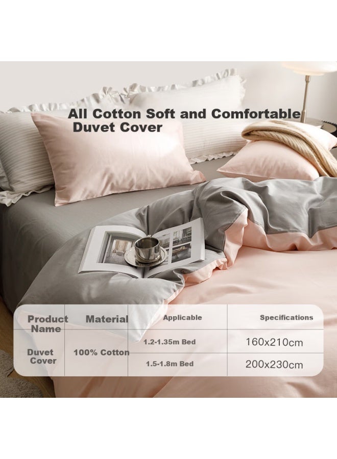 Crown Duvet Cover, Single Piece, 100% Pure Cotton, Class A, All-cotton Bedding, For Student Dormitory, Single Bed, 0.9/1.2 Meter Bed, Duvet Cover
