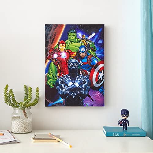 Idea Nuova Marvel Avengers LED Canvas Wall Art, Kids Room Décor, Light Up Superhero Wall Hanging, 11.5"x15.75" - Image 5