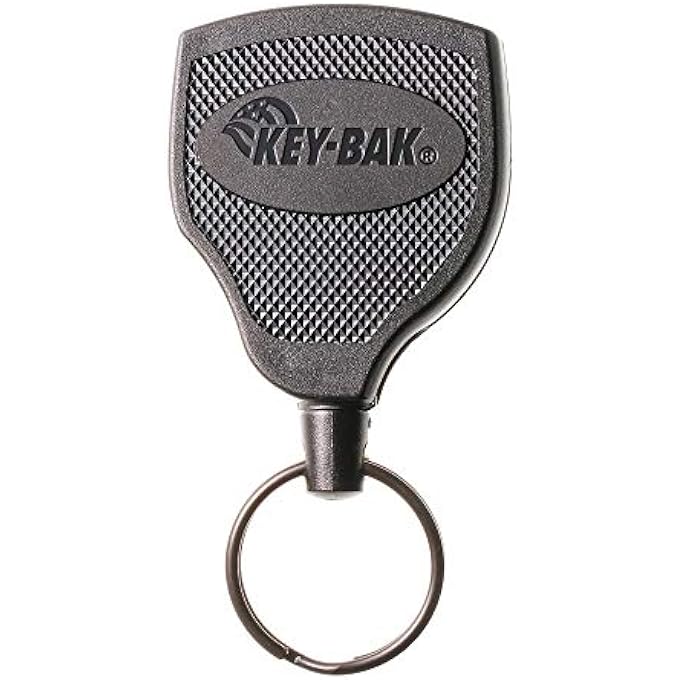 Key-Bak SUPER48 HD 8OZ. LOCKING RETRACTABLE KEYCHAIN, 48" STAINLESS STEEL CABLE, BLACK POLYCARBONATE CASE, STEEL BELT CLIP, OVERSIZED SPLIT RING - Image 5