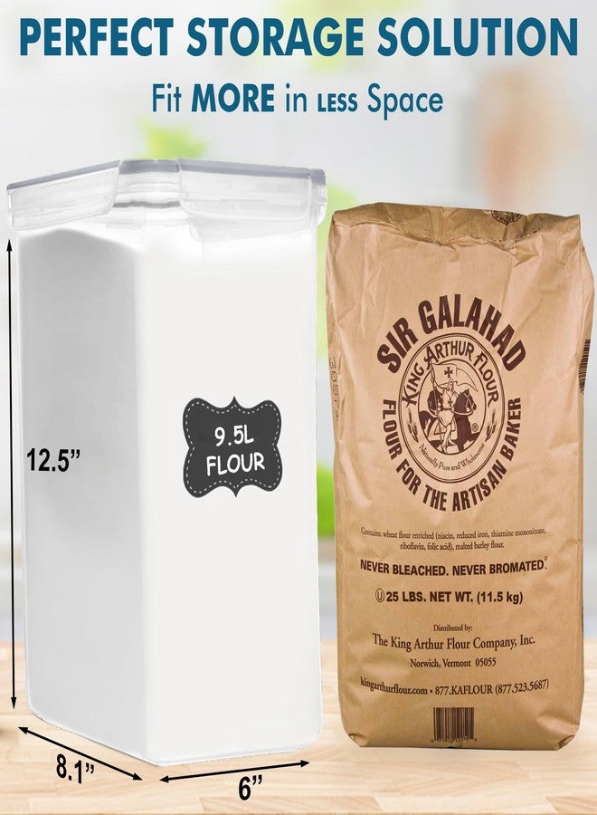 Shazo 2 PC (9.5L | 321 Oz) Extra Large Bulk Food Storage Containers with Airtight Lids for Flour, Sugar, Rice, Cereal & Pasta - Leakproof, BPA-Free Plastic Canisters for Kitchen & Pantry Organization - Image 3