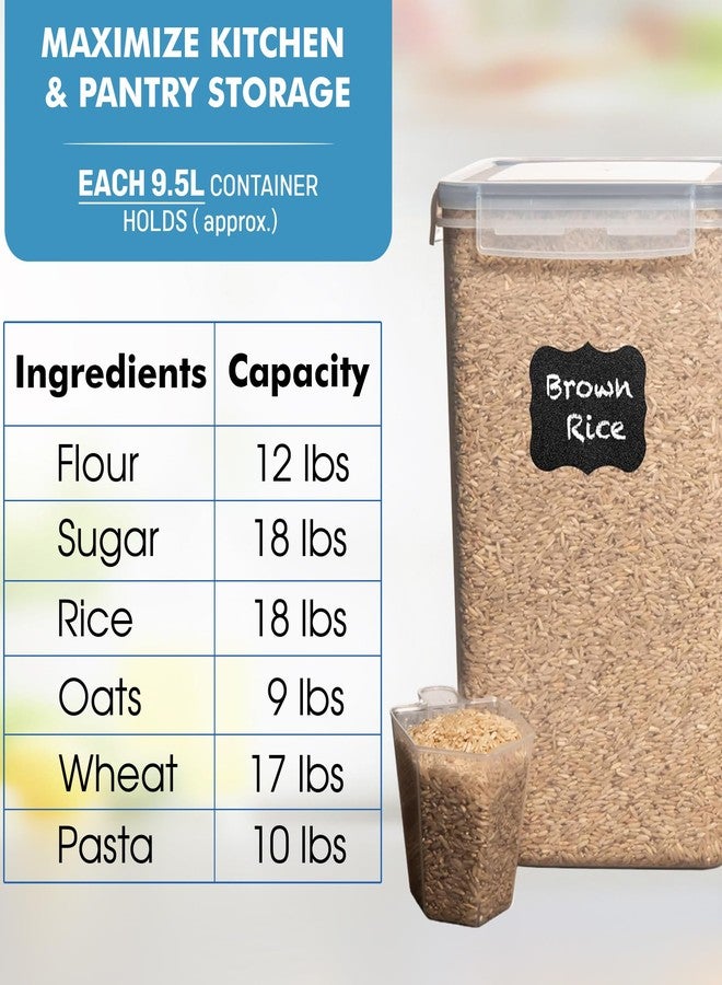 Shazo 2 PC (9.5L | 321 Oz) Extra Large Bulk Food Storage Containers with Airtight Lids for Flour, Sugar, Rice, Cereal & Pasta - Leakproof, BPA-Free Plastic Canisters for Kitchen & Pantry Organization - Image 4