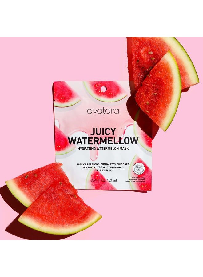 Avatara Juicy Watermellow Facial Mask 15 Sheets, Hydrating Mask, Sheet Masks, Watermelon Extract & Hyaluronic Acid, Face Mask Skincare Beauty Essential, Moisturize & Nourish Dry, Tired Skin, 15 Pack - Image 3