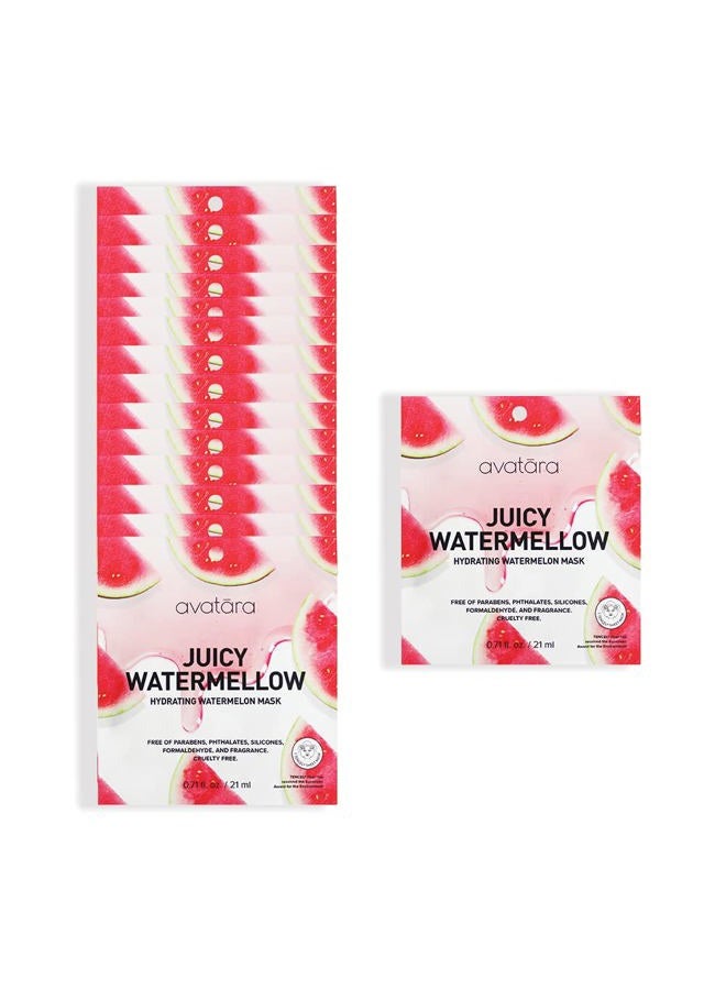 Avatara Juicy Watermellow Facial Mask 15 Sheets, Hydrating Mask, Sheet Masks, Watermelon Extract & Hyaluronic Acid, Face Mask Skincare Beauty Essential, Moisturize & Nourish Dry, Tired Skin, 15 Pack - Image 1