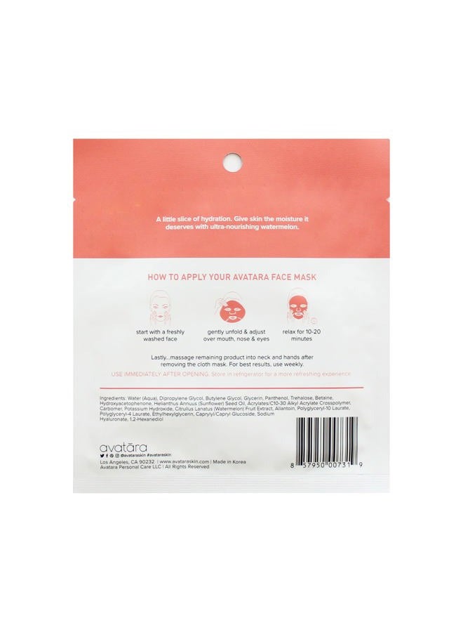 Avatara Juicy Watermellow Facial Mask 15 Sheets, Hydrating Mask, Sheet Masks, Watermelon Extract & Hyaluronic Acid, Face Mask Skincare Beauty Essential, Moisturize & Nourish Dry, Tired Skin, 15 Pack - Image 5