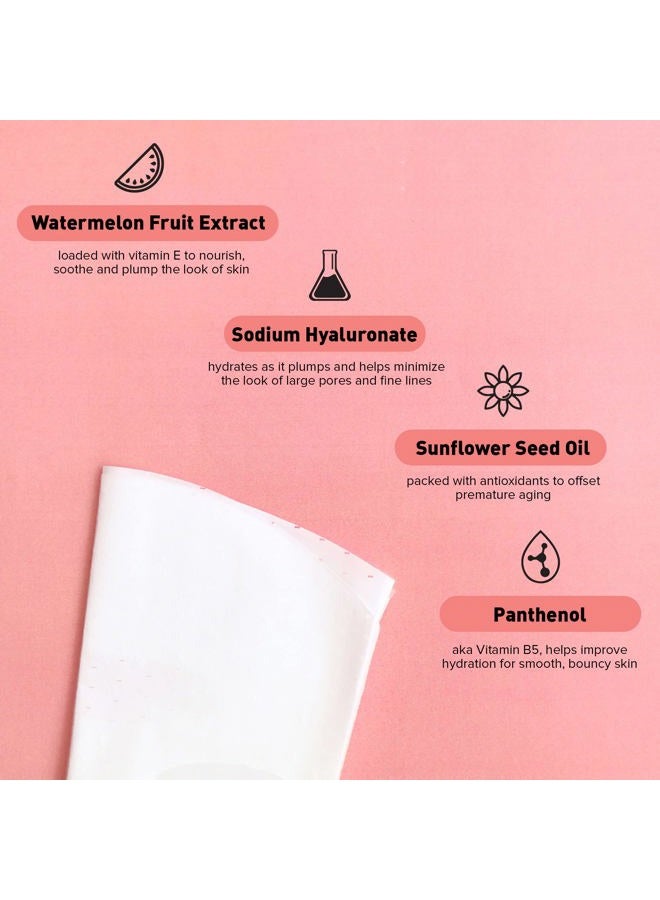 Avatara Juicy Watermellow Facial Mask 15 Sheets, Hydrating Mask, Sheet Masks, Watermelon Extract & Hyaluronic Acid, Face Mask Skincare Beauty Essential, Moisturize & Nourish Dry, Tired Skin, 15 Pack - Image 4