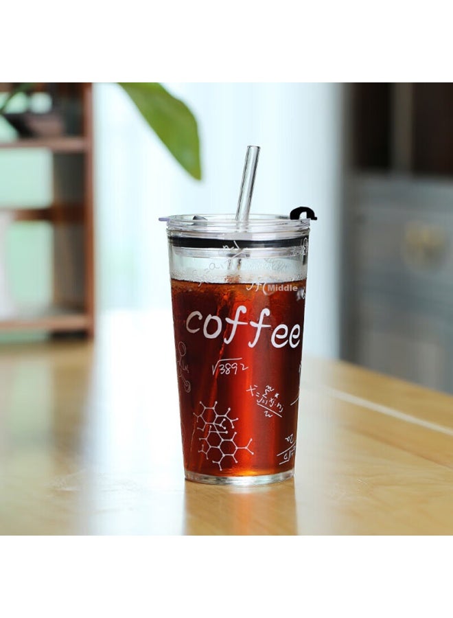 Weimingnuo Glass Cup With Straw For Women, Cola Cup, Coffee Cup For Men, Office Drinking Cup, High Temperature Resistant Water Cup For Summer Cold Drinks - Image 1