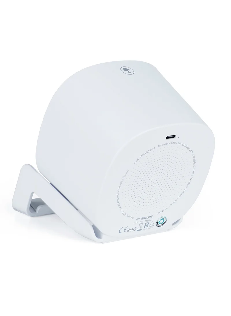 Memorii TASOVA - @memorii Recycled 15W Wireless Charger Bluetooth Speaker - White/Tan