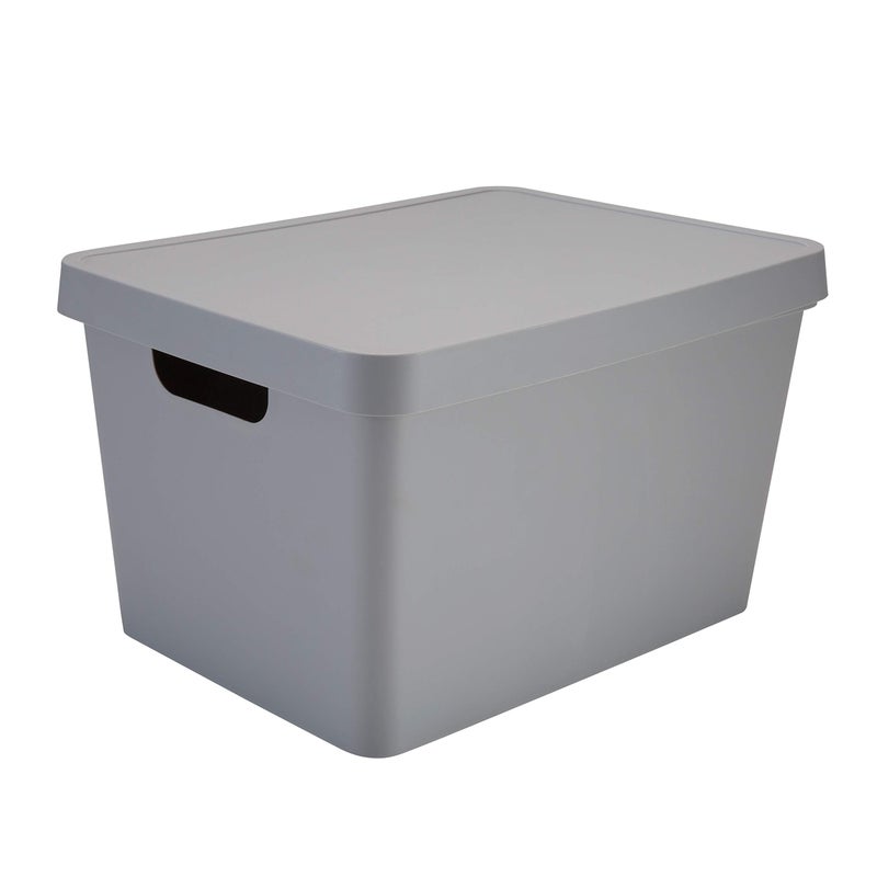 Simplify Large Vinto Storage Box  Stackable  Home Organization  Bathroom  Accessories  Toys  Closet  2 Handles  Ivory