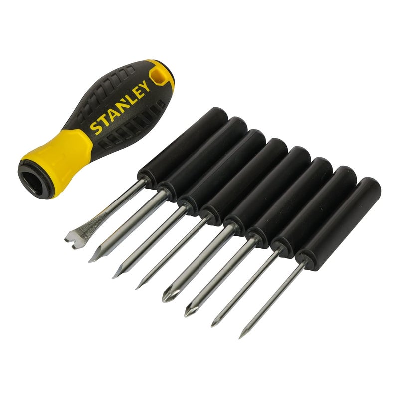 Stanley STANLEY STHT62511 9-Way Screwdriver Set with Storage Case for Home, DIY, Professional & Industrial Use Ideal for Carpentry, Construction, Mechanical, Electrical & Plumbing Tasks, YELLOW & BLACK  - Image 2