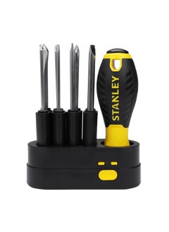Stanley STANLEY STHT62511 9-Way Screwdriver Set with Storage Case for Home, DIY, Professional & Industrial Use Ideal for Carpentry, Construction, Mechanical, Electrical & Plumbing Tasks, YELLOW & BLACK  - Image 1