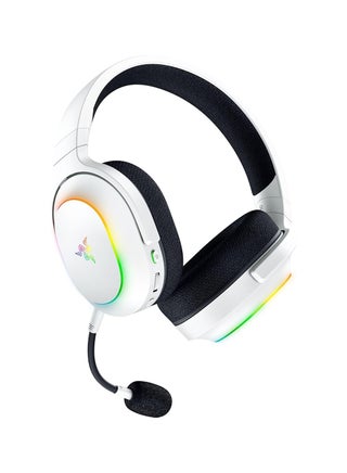 سماعة رأس للألعاب لاسلكية Razer Barracuda X Chroma: 2.4GHz لاسلكي وبلوتوث، خفيفة الوزن، Chroma RGB، محركات 40mm، ميكروفون كارديويد، بطارية 70 ساعة، للكمبيوتر الشخصي، ماك، PS5، سويتش، هاتف ذكي - أبيض - view 2