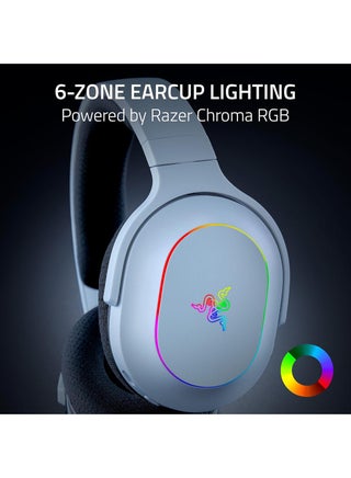 سماعة رأس للألعاب لاسلكية Razer Barracuda X Chroma: 2.4GHz لاسلكي وبلوتوث، خفيفة الوزن، Chroma RGB، محركات 40mm، ميكروفون كارديويد، بطارية 70 ساعة، للكمبيوتر الشخصي، ماك، PS5، سويتش، هاتف ذكي - أبيض - view 4