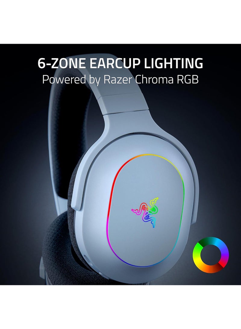 Razer Barracuda X Chroma Wireless Gaming Headset: 2.4GHz Wireless & Bluetooth, Lightweight, Chroma RGB, 40mm Drivers, Cardioid Mic, 70 Hr Battery, for PC, Mac, PS5, Switch, Smartphone - White I RZ04-05220200-R3M1 - Image 4