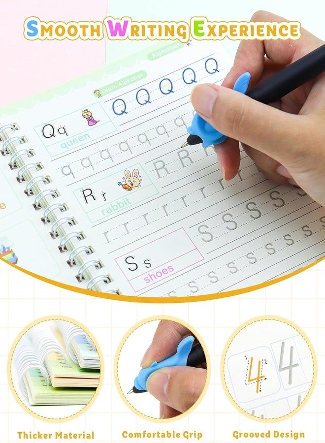 BELLOX ENTERPRISE Bellox Reusable Magic Practice Copybook with 4 Books, 10 Refills Kit for Kids, Writing Practice and Pen Control Workbook Set for Montessori, Home, Preschool (4 Books with Pens, 1) - Image 5