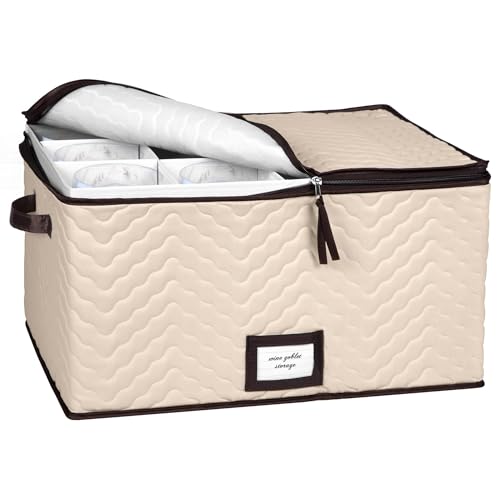 Wine Glass Storage Boxes with Dividers  Each Holds 12 Glasses up to 425 Wide  Quilted Microfiber Case with Handles  Protects Stemware  Fine China  Ideal for Red Wine