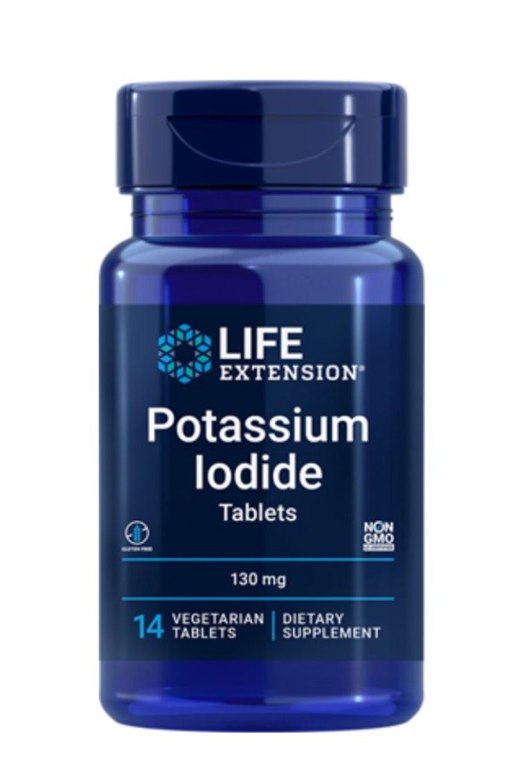 لايف إكستنشن يوديد البوتاسيوم ١٣٠ ملغ - ١٤ قرصًا | مكمل اليود لدعم الغدة الدرقية