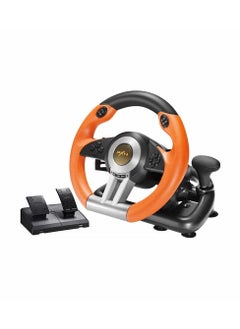 PXN V3 PRO Racing Wheel B-V3PRO-V06-2401 – Gaming Steering Wheel with Pedals, 180° Rotation, Dual Vibration & Ergonomic Design for PC, PS4, Xbox & Switch (Orange)