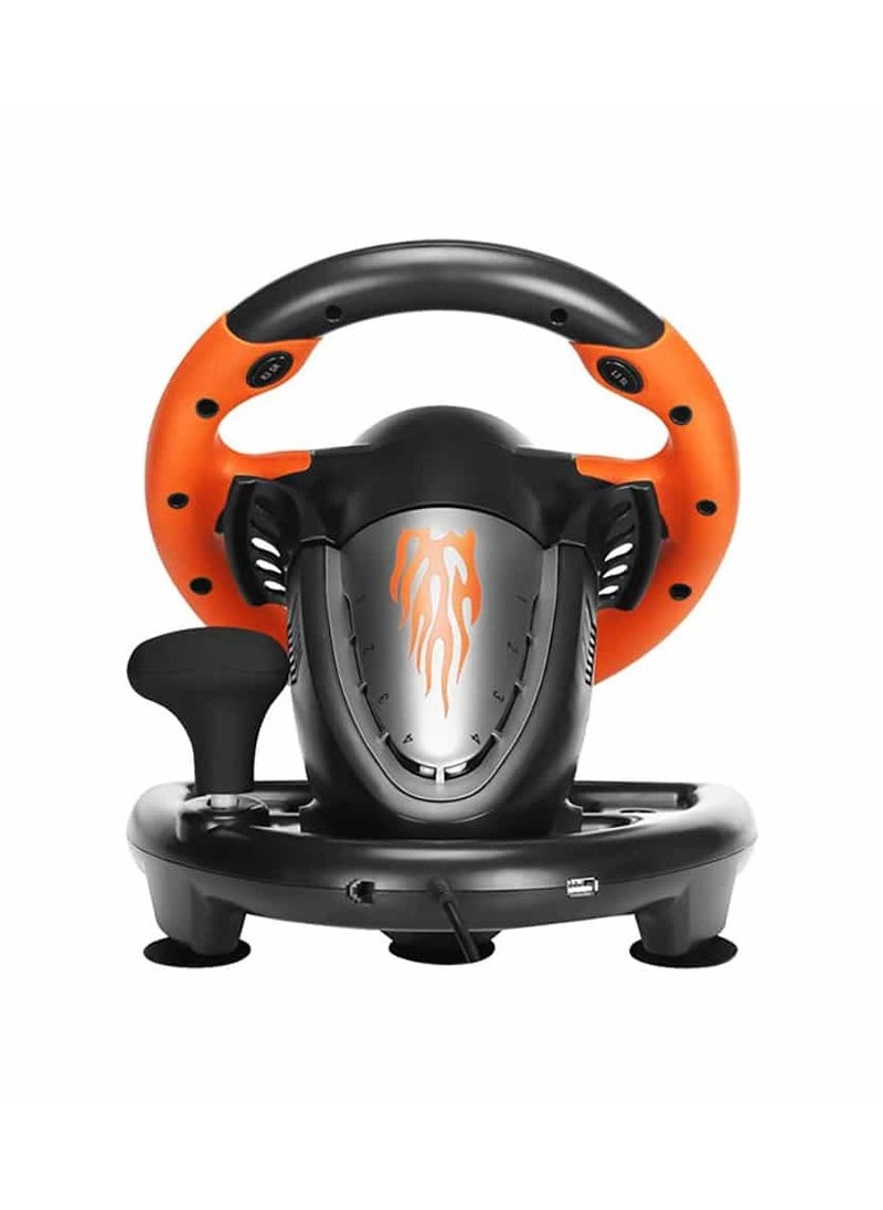 Generic - PXN V3 PRO Racing Wheel B-V3PRO-V06-2401 – Gaming Steering Wheel with Pedals, 180° Rotation, Dual Vibration & Ergonomic Design for PC, PS4, Xbox & Switch (Orange) - Image 1