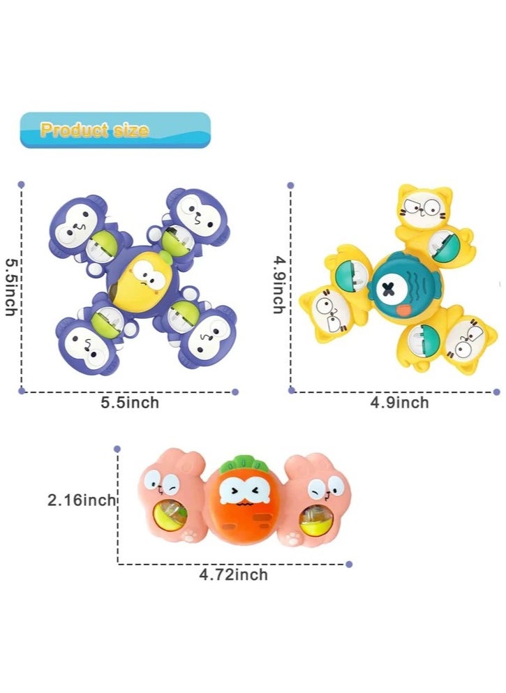 UKR UKR 3-Piece Kids Spinner Set – Suction Cup Baby Rattle Turnable Toys | Fidget Spinners for Babies & Toddlers | Sensory Play & Development Toy for Hand-Eye Coordination | Fun Interactive Baby Rattle Set  - Image 5