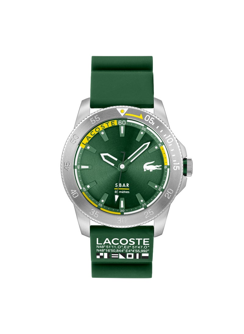 LACOSTE ساعة رجالية دائرية أنالوج بعلبة خضراء - 2011332  - Image 1