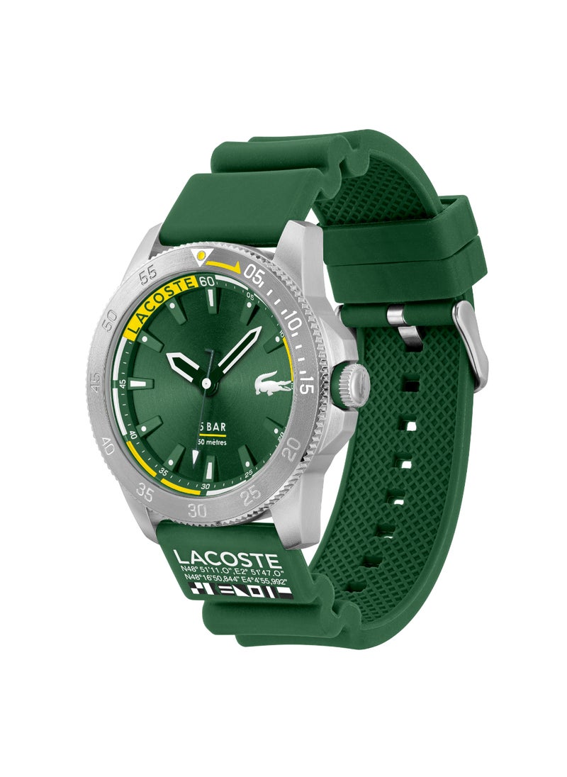 LACOSTE ساعة رجالية دائرية أنالوج بعلبة خضراء - 2011332  - Image 2