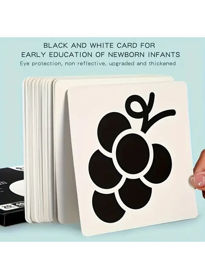 أسود أبيض أحمر بطاقات تحفيز بصرية للأطفال 40 صفحة تطور الدماغ 0-3 أشهر - Image 5