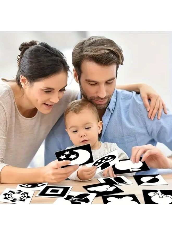أسود أبيض أحمر بطاقات تحفيز بصرية للأطفال 40 صفحة تطور الدماغ 0-3 أشهر - Image 4