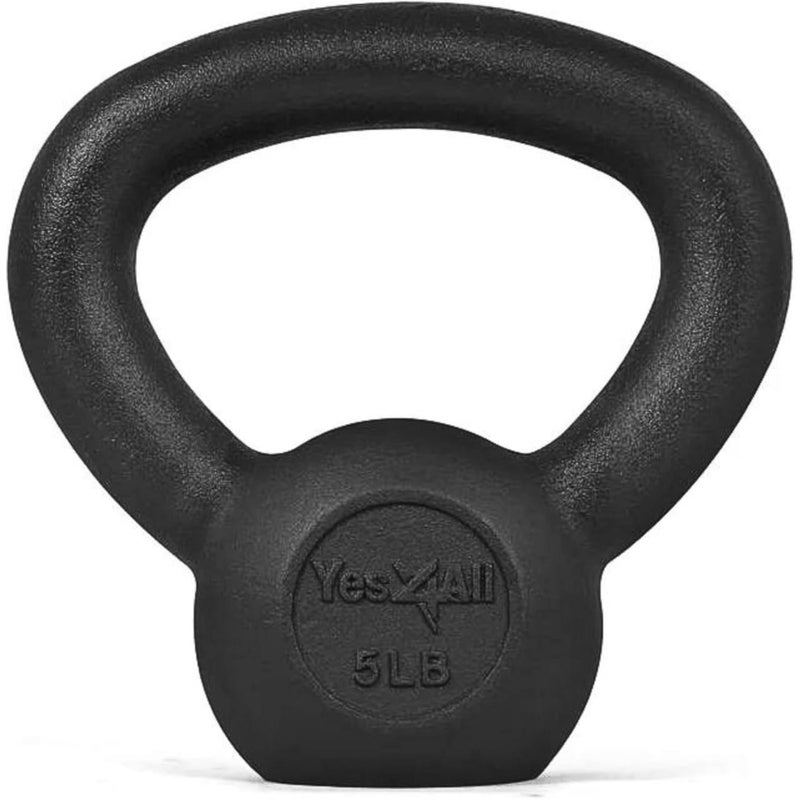 Yes4All وزن كرة الحديد الصلبة Yes4All - رائع لتمرين الجسم بالكامل وتدريب القوة - كرة الحديد 5 رطل (أسود) - Image 1