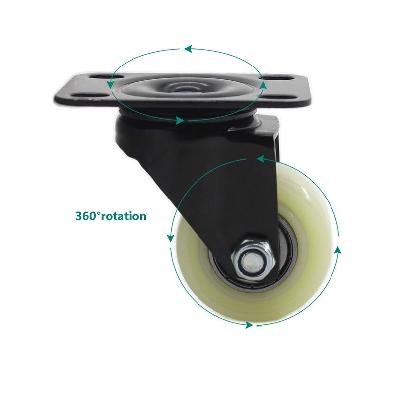 Heavy Duty 2 Inch Swivel Caster Wheels With Brake Locking Plate Casters White Pack Of 4 - Image 5