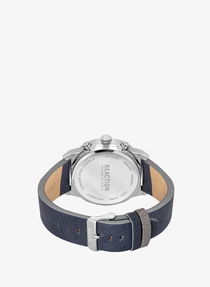 Kenneth Cole Reaction  Kenneth Cole Reaction Chronograph Gents Watch With Blue Synthetic Leather Strap 47mm - KRWGF2192702 for Men | Best Price UAE
