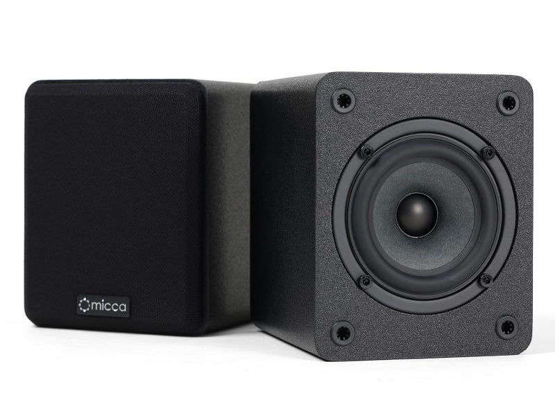 مكبرات صوت مكتبية سلبية Micca COVOS 2Way تحتاج إلى مضخم صوت غير مناسبة للاسطوانات 3 إنش ووفر 0.75 إنش تويتر قابلة للتعليق على الحائط زوج أسود