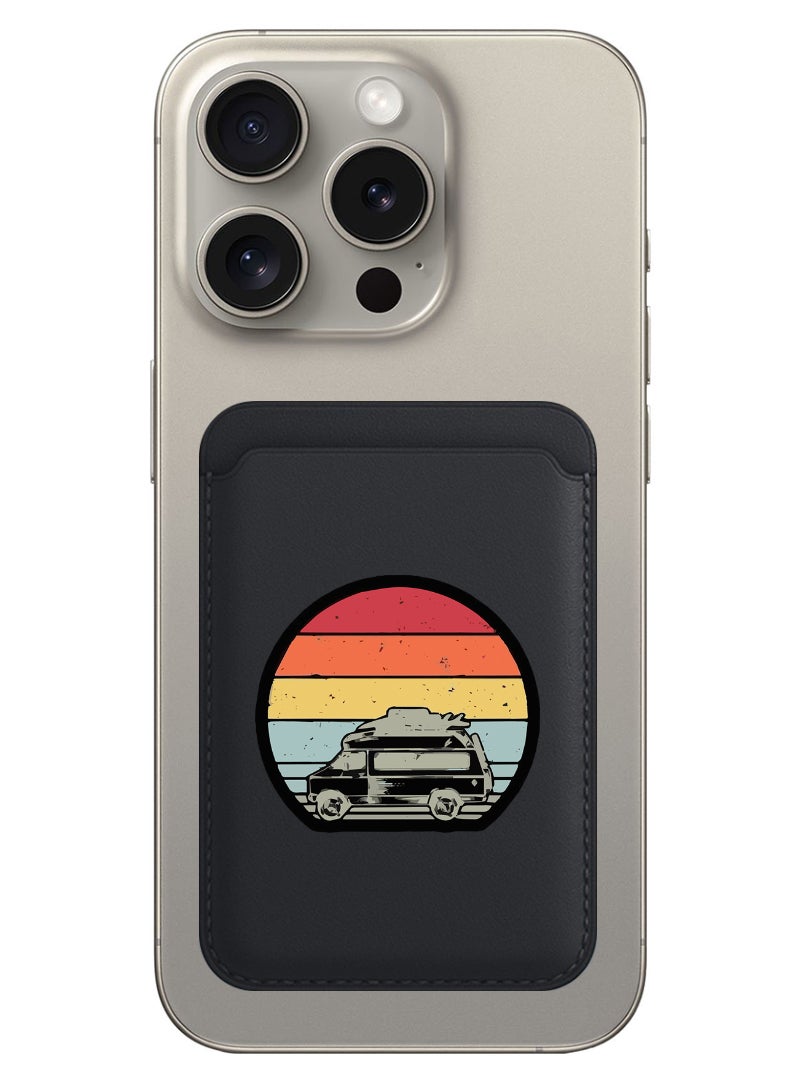 Theodor Magnetic Wallet, Compatible with MagSafe Wallet, for iPhone Wallet, for iPhone 16/15/14/13/12 Series, Not for iPhone 13/12 mini, 3 Card Holder, Vegan Leather, Black - Car - Image 1