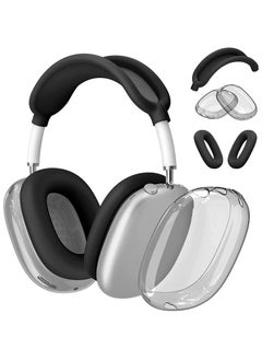 Protective Kit for AirPods Max, Headband Cover + TPU Case Protector + Silicone Ear Pads Cover, Sweatproof Accessory, Easily Washable, Anti-Scratch (Grey)