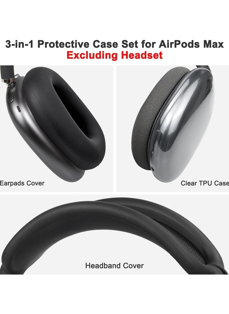 Generic - Protective Kit for AirPods Max, Headband Cover + TPU Case Protector + Silicone Ear Pads Cover, Sweatproof Accessory, Easily Washable, Anti-Scratch (Grey) - Image 1