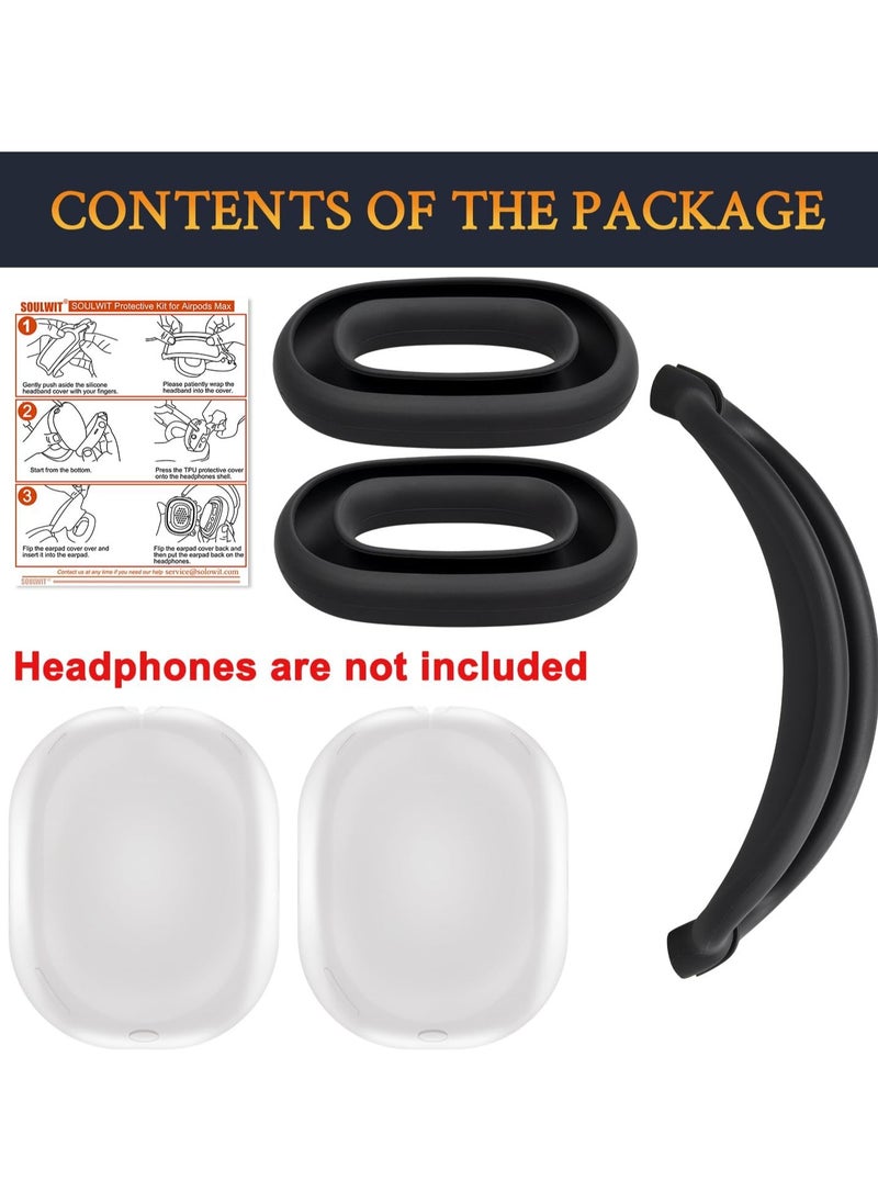 Generic - Protective Kit for AirPods Max, Headband Cover + TPU Case Protector + Silicone Ear Pads Cover, Sweatproof Accessory, Easily Washable, Anti-Scratch (Grey) - Image 1