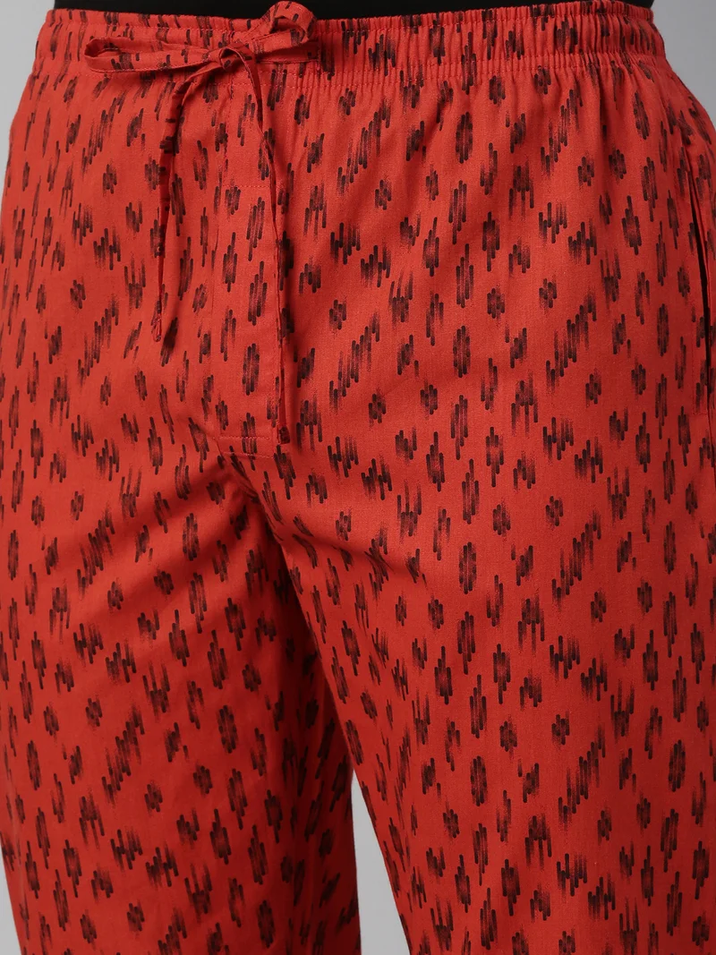Joven Men Rust Printed Lounge Pant