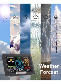 Bluejw Professional Weather Stations Indoor Outdoor Thermometer Wireless Color Display Atomic Clock with Rain Gauge, Wireless Thermometer Weather Station with Outdoor Sensor, Wind Speed and Direction  - Image 5