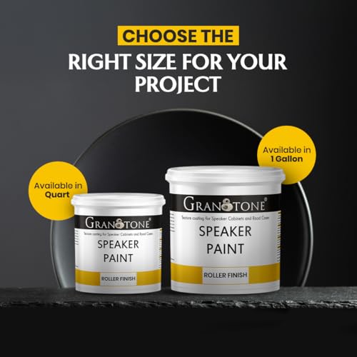 GRANOTONE Speaker Paint Black 1 Quart Texture Coating for Speaker Cabinets, Road Cases, Metal & Furniture | Roller Application | Water-Based Finish | Professional Speaker Cabinet Refinishing Solution - Image 5