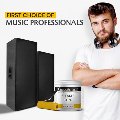 GRANOTONE Speaker Paint Black 1 Quart Texture Coating for Speaker Cabinets, Road Cases, Metal & Furniture | Roller Application | Water-Based Finish | Professional Speaker Cabinet Refinishing Solution - Image 4
