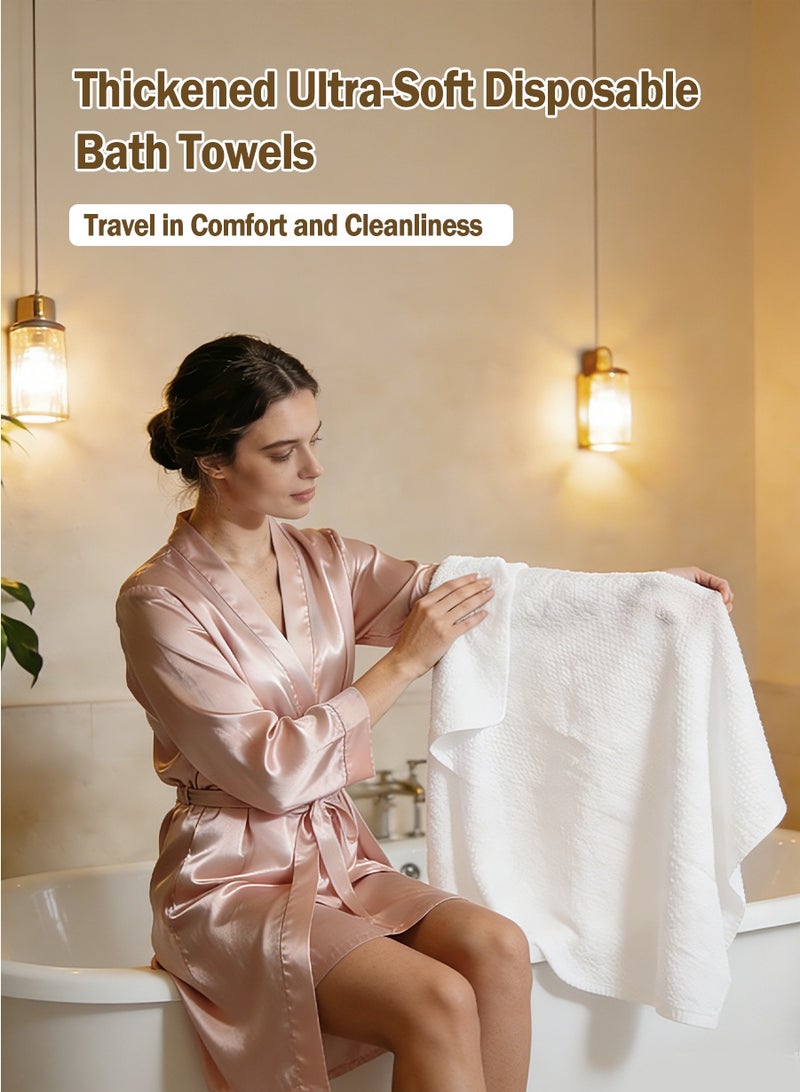 4-Pack Large Disposable Cotton Bath Towels (70×140cm) - Thick 90gsm Compressed Travel Towels, Soft  Reusable, Portable for Hiking, Camping, Swimming  Travel - Image 2
