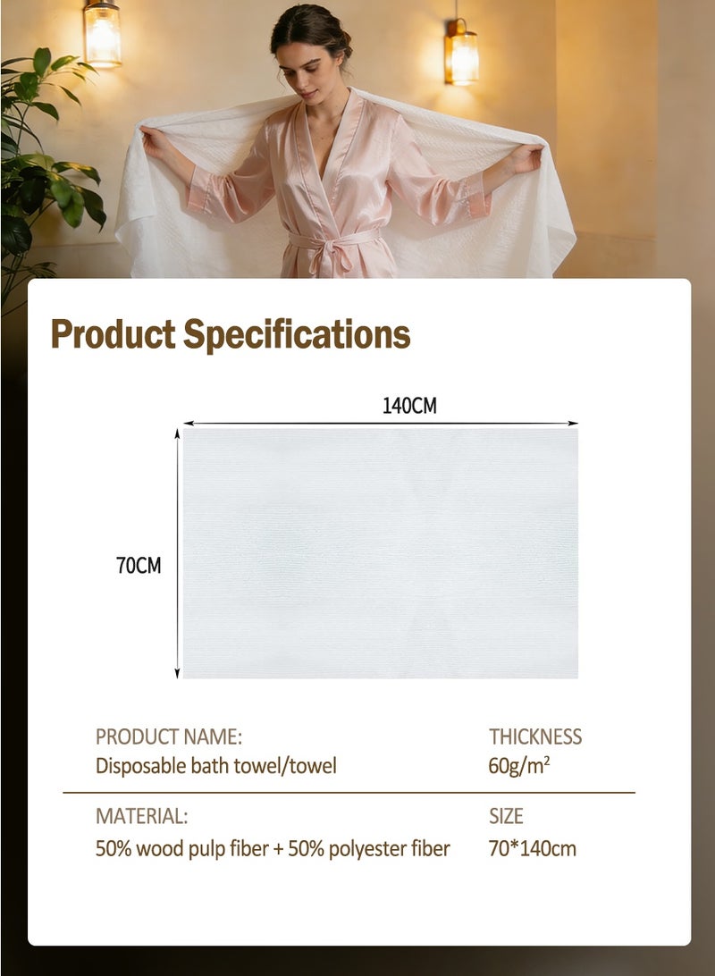 4-Pack Large Disposable Cotton Bath Towels (70×140cm) - Thick 90gsm Compressed Travel Towels, Soft  Reusable, Portable for Hiking, Camping, Swimming  Travel - Image 3