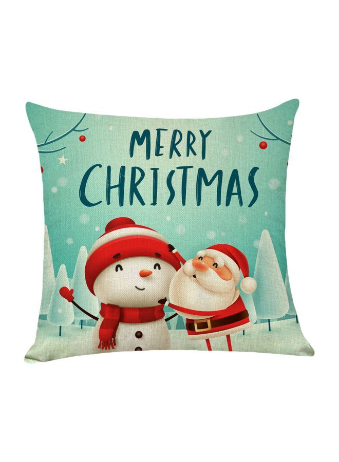 NIBEMINENT Themed Cushion Cover Green/White/Red 18x18inch - Image 1