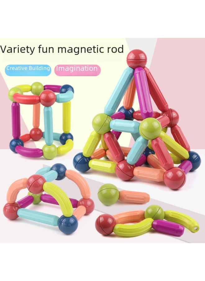 Educational Magnetic Rods Building Blocks Toys For Toddlers Age 2-3 Large Particles Baby Early Education Boys Girls-Specifications:25-piece Color Box  - Image 3